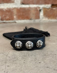 CHROME HEARTS CROSSBALL LEATHER BRACELET ‘BLACK’