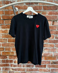 CDG PLAY HEART TEE ‘BLACK’