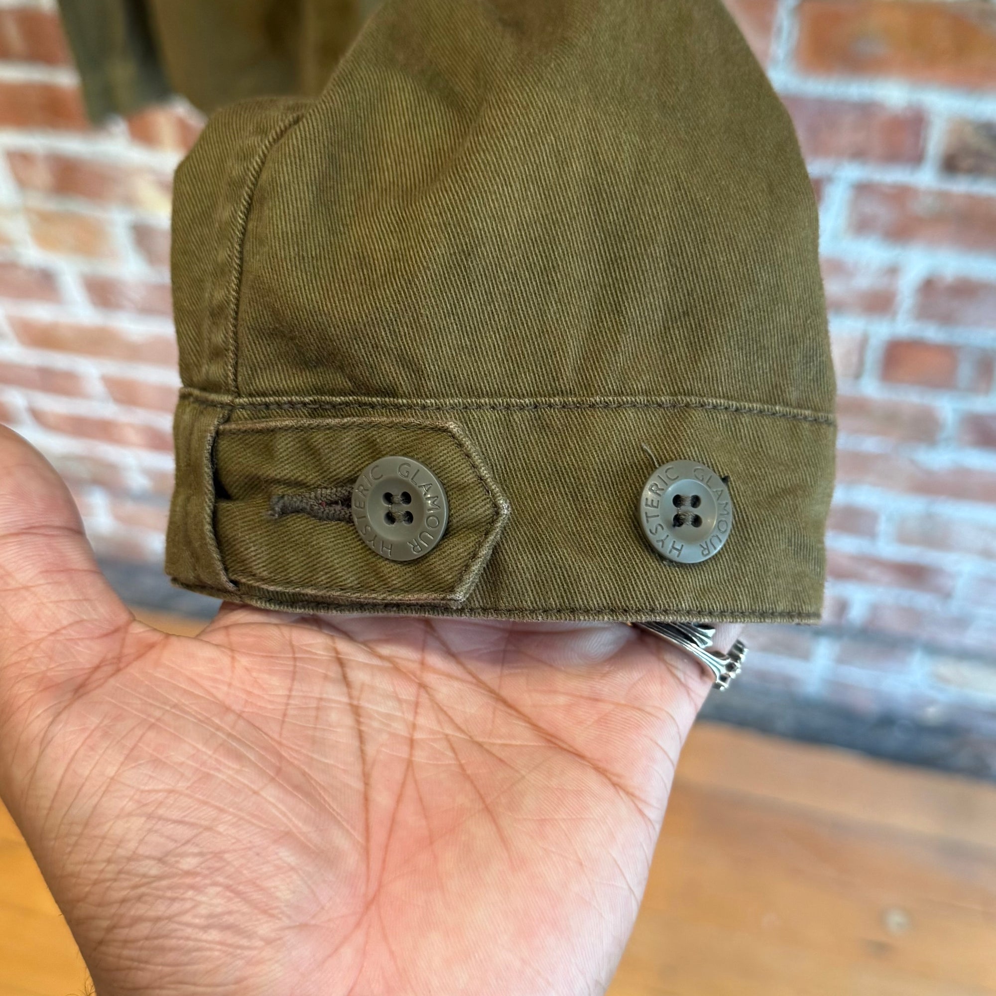 HYSTERIC GLAMOUR LIGHNTING PATCH MILITARY JACKET ‘DARK OLIVE’