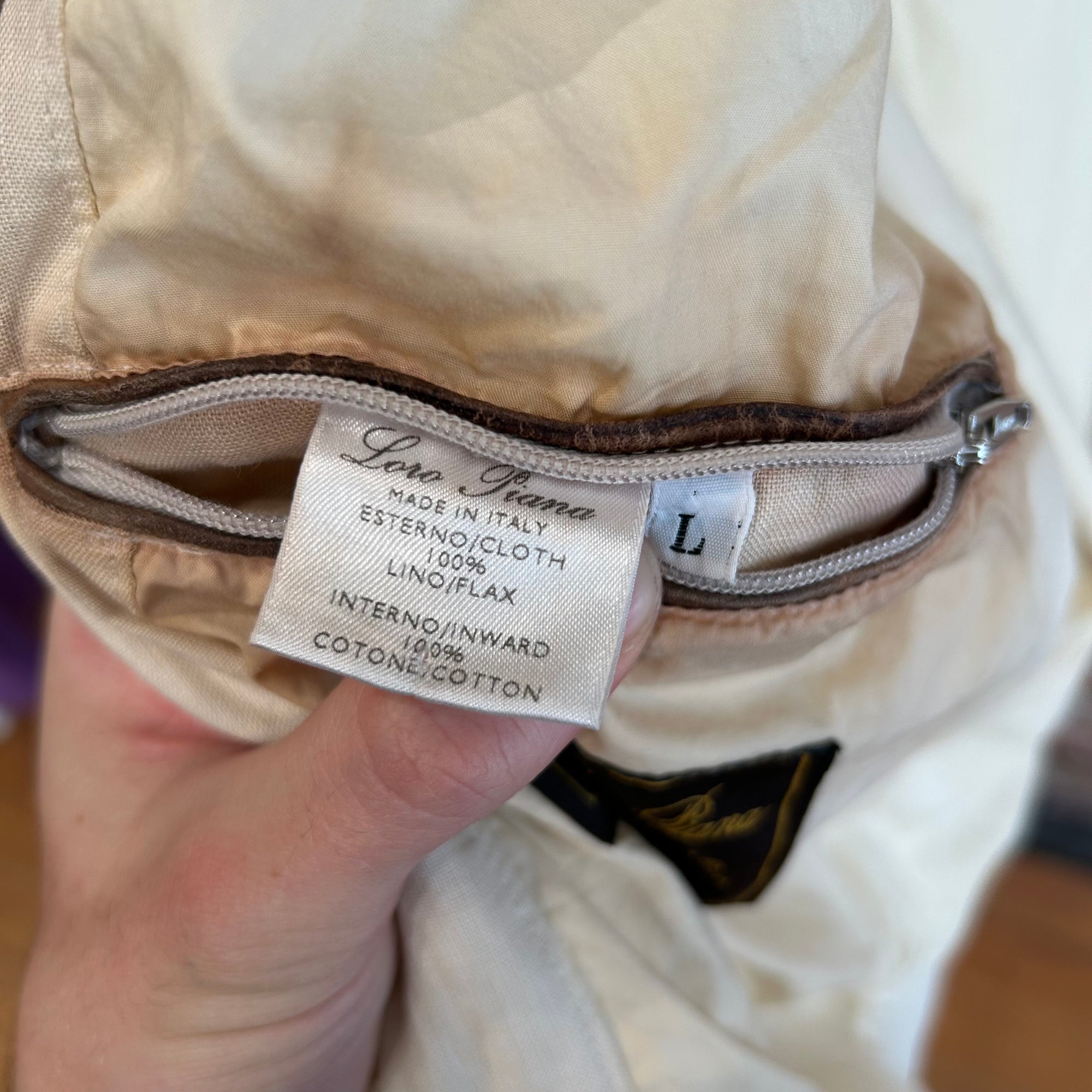 LORO PIANA 90S VINTAGE STORM SYSTEM HARRINGTON JACKET ‘CREAM’