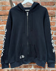 CHROME HEARTS VINTAGE THERMAL HORSESHOE ZIP HOODIE ‘BLACK’