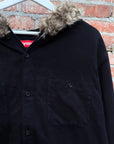 SUPREME FW24 FUR HOODED FLANNEL ‘BLACK’