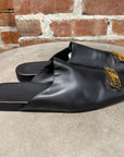 BALENCIAGA CALFSKIN LEATHER COSY BB MULES ‘BLACK’