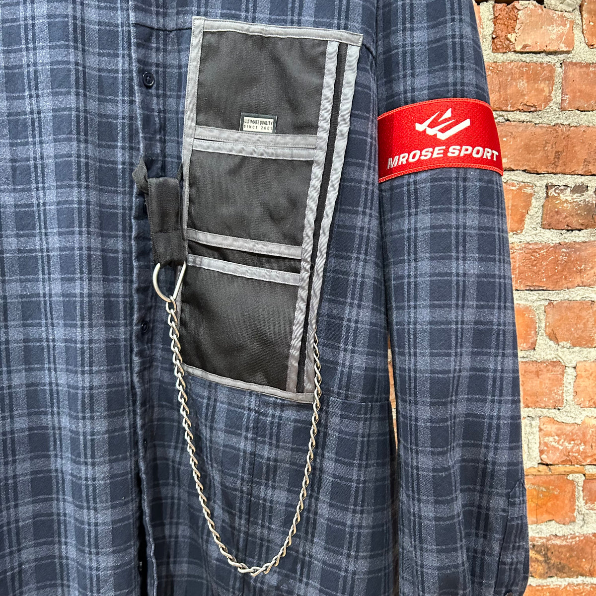 MARTINE ROSE WALLET CHAIN FLANNEL ‘NAVY’