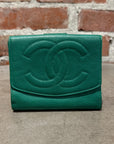 CHANEL CAVIAR LEATHER TRIFOLD WALLET ‘FOREST’