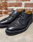 THOM BROWNE PEBBLE-GRAIN LONGWING BROGUES ‘BLACK’