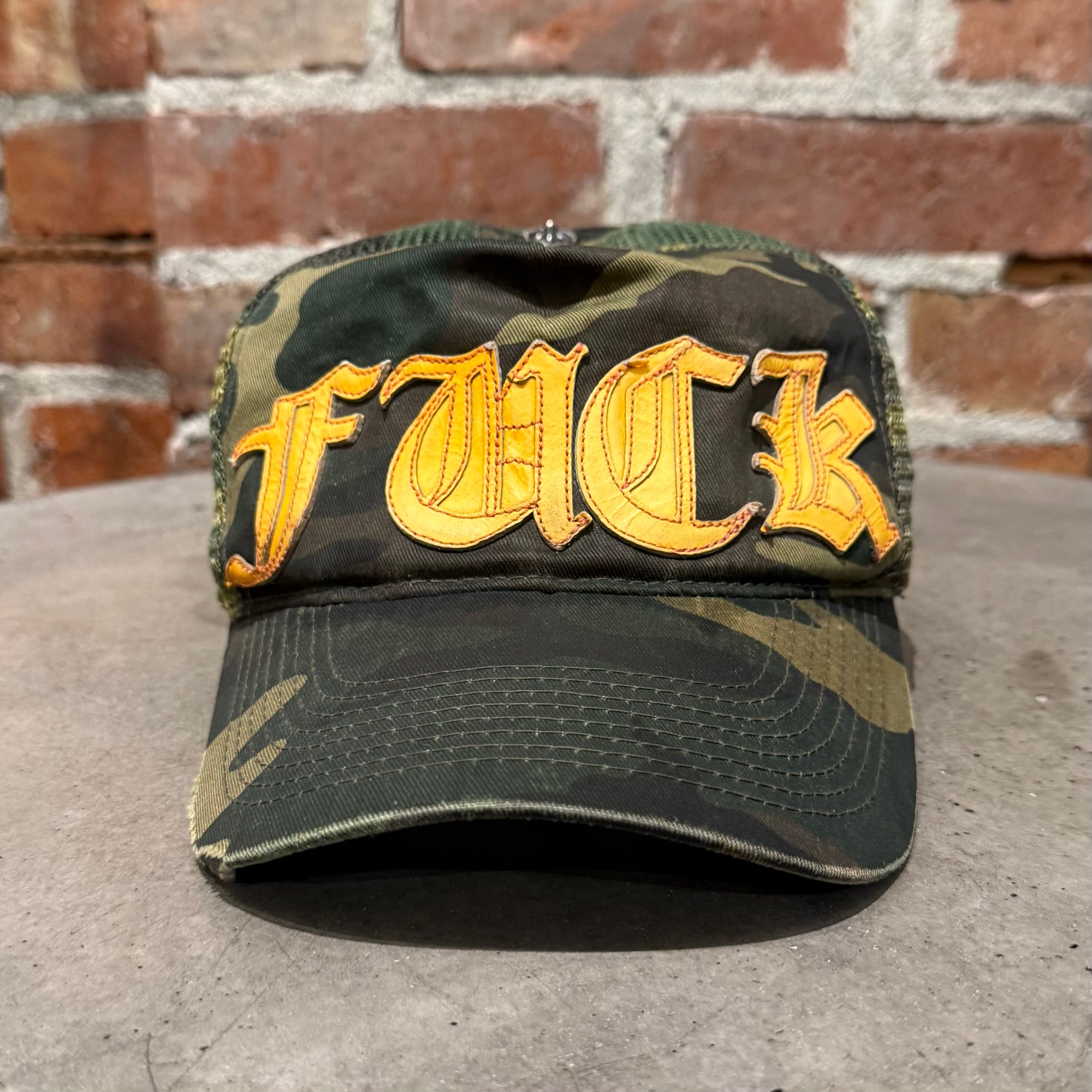 CHROME HEARTS VINTAGE F*CK CAMO TRUCKER ‘MULTI’