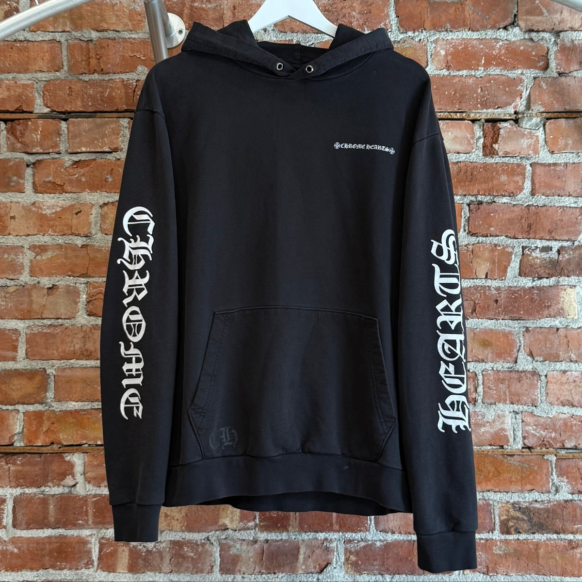 CHROME HEARTS CEMETERY CROSS SPINE PULLOVER HOODIE ‘BLACK’