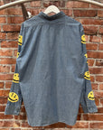 KAPITAL SMILEY CHAMBRAY BUTTON UP SHIRT ‘BLUE’