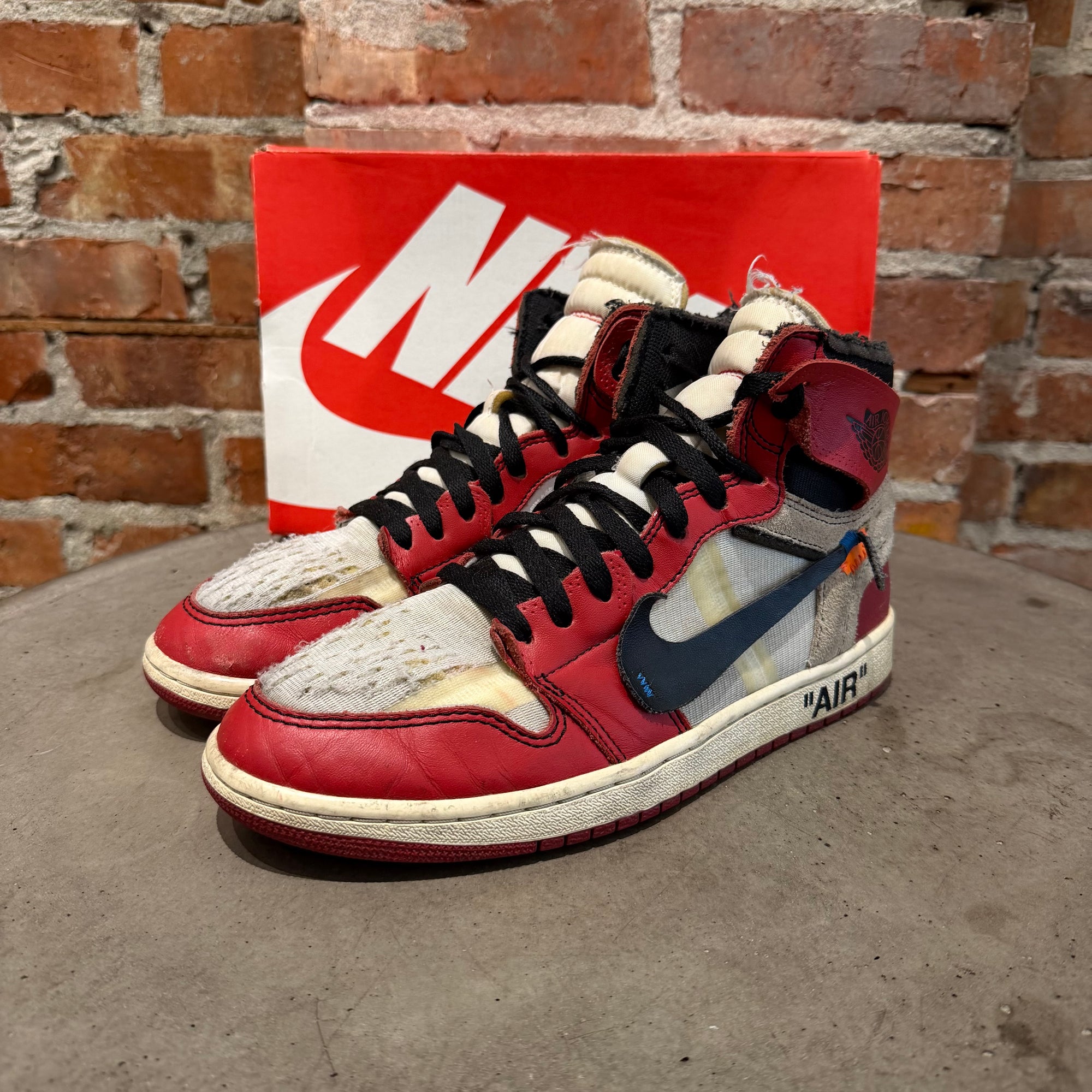 OFF WHITE X JORDAN 1 "THE 10" CHICAGO HIGH SNEAKERS ‘WHITE/RED’
