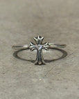 CHROME HEARTS DIAMOND CROSS BUBBLEGUM RING ‘SILVER’