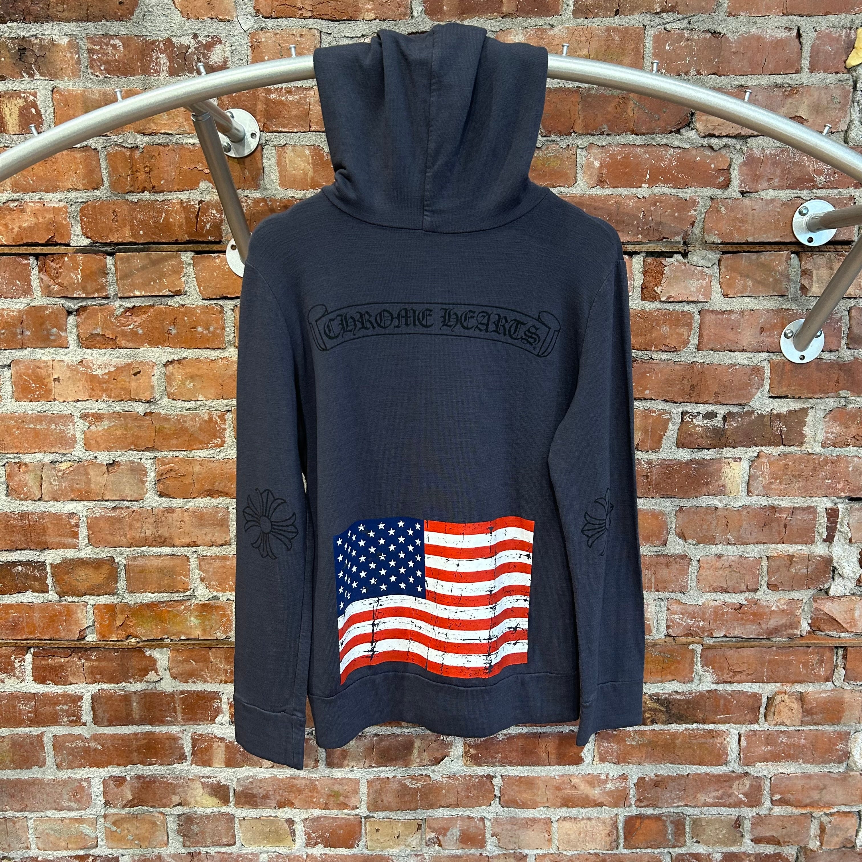 CHROME HEARTS USA FLAG ZIP-UP HOODIE 'GREY' – Sadō Room