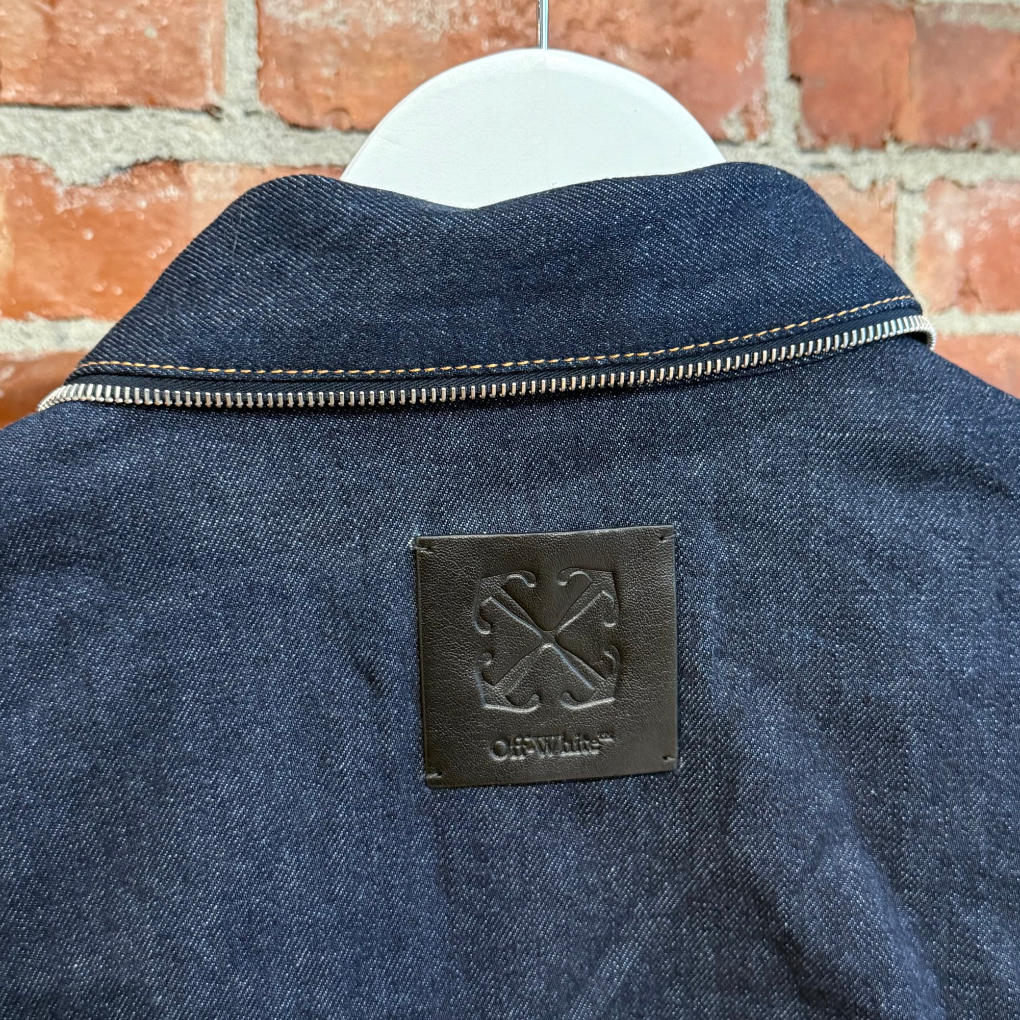 OFF-WHITE 90S SKATE LOGO DENIM TRUCKER JACKET ‘NAVY’