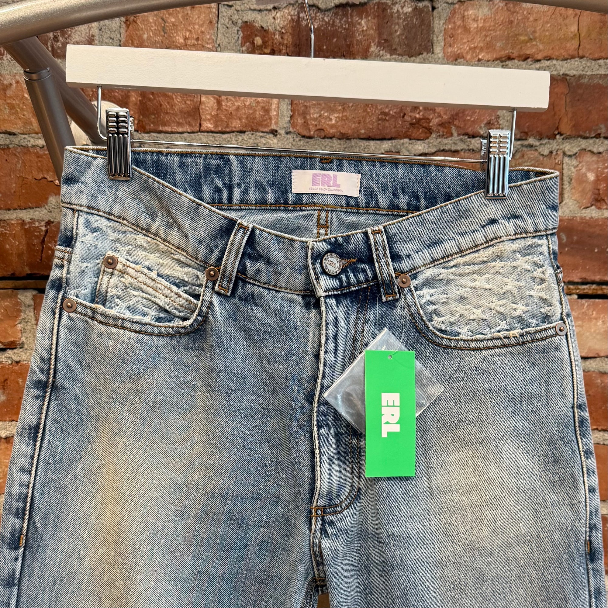 ERL PATCHWORK STARS FLARED DENIM ‘BLUE’