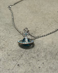 VIVIENNE WESTWOOD STUDDED 3D ORB NECKLACE ‘BLUE’