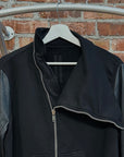 RICK OWENS SS15 DRKSHDW HYBRID LEATHER MOUNTAIN ZIP JACKET ‘BLACK’
