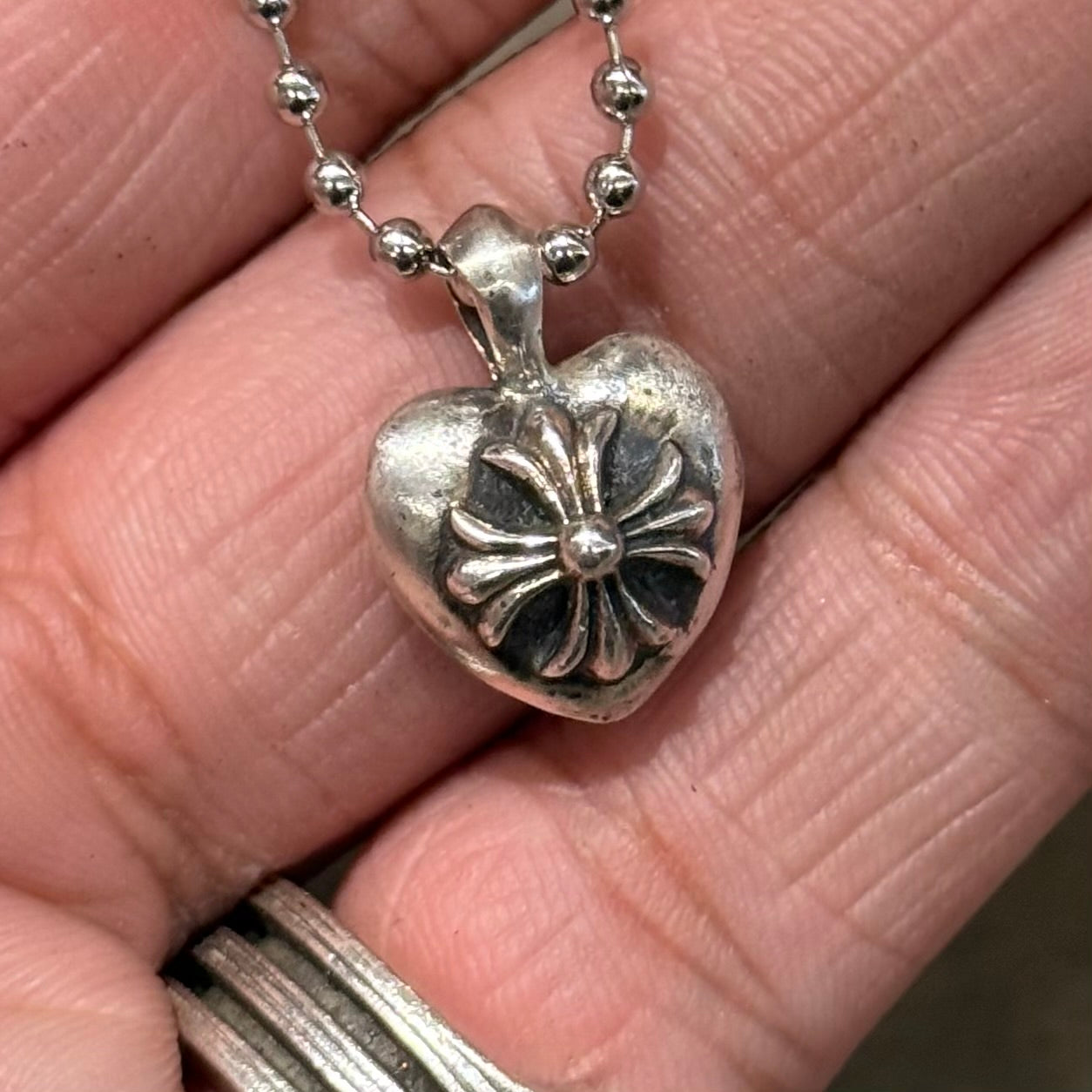 CHROME HEARTS PLUS CROSS HEART NECKLACE ‘SILVER’