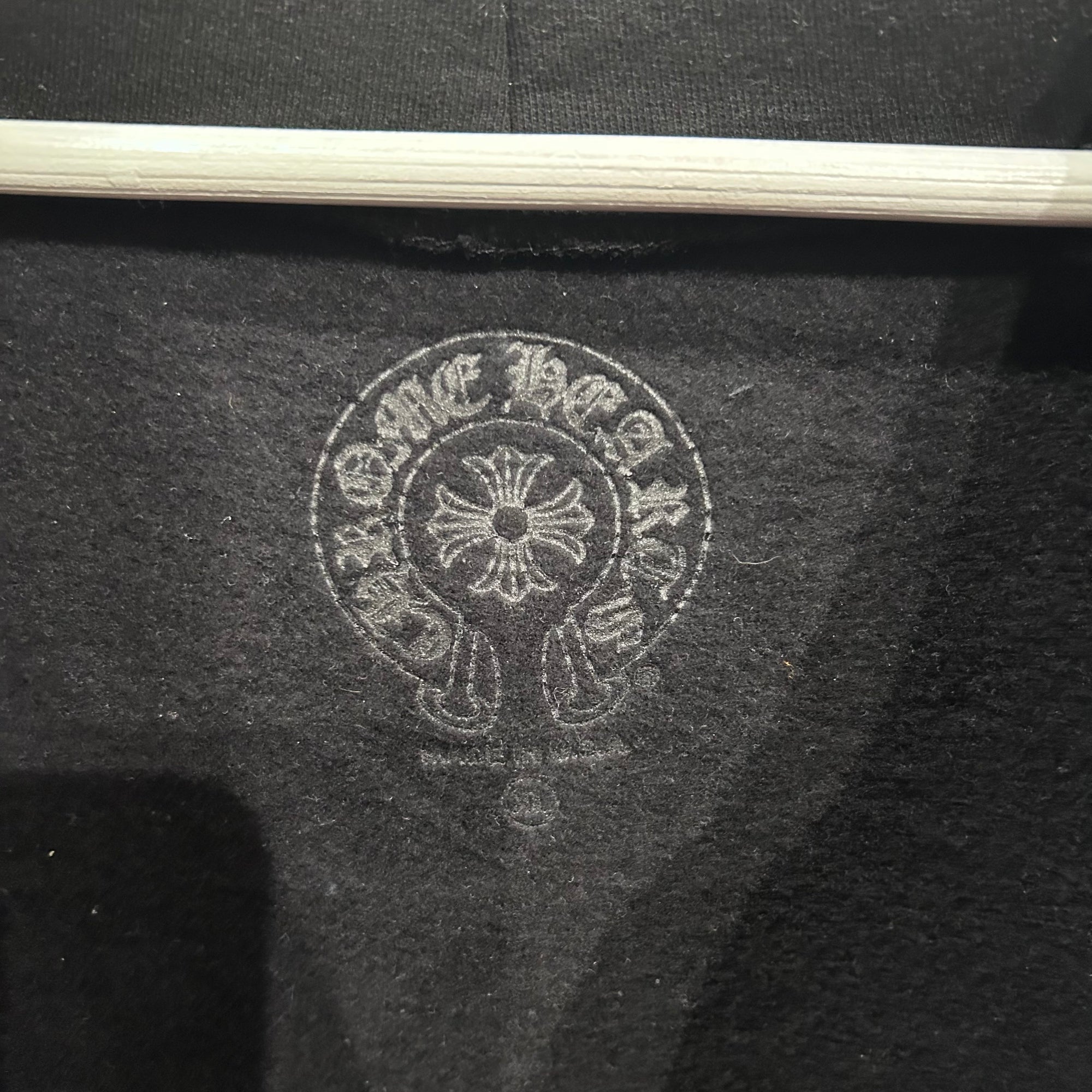 CHROME HEARTS OLIVE VERTICAL SCRIPT ZIP HOODIE ‘BLACK’