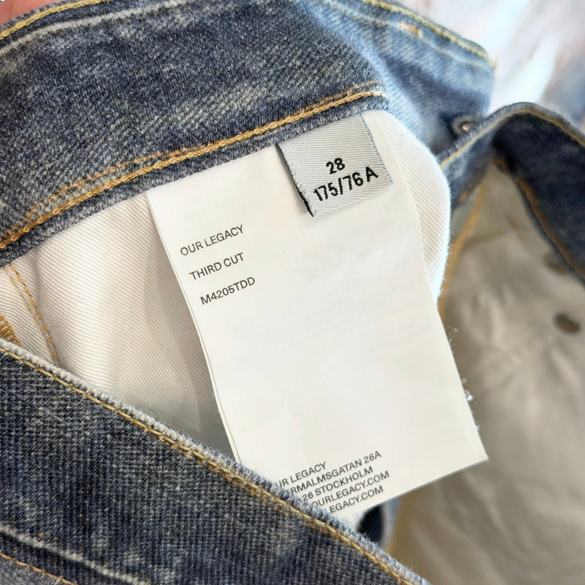 OUR LEGACY TROMPE PRINT THIRD CUT DIGITAL DENIM ‘LIGHT BLUE’