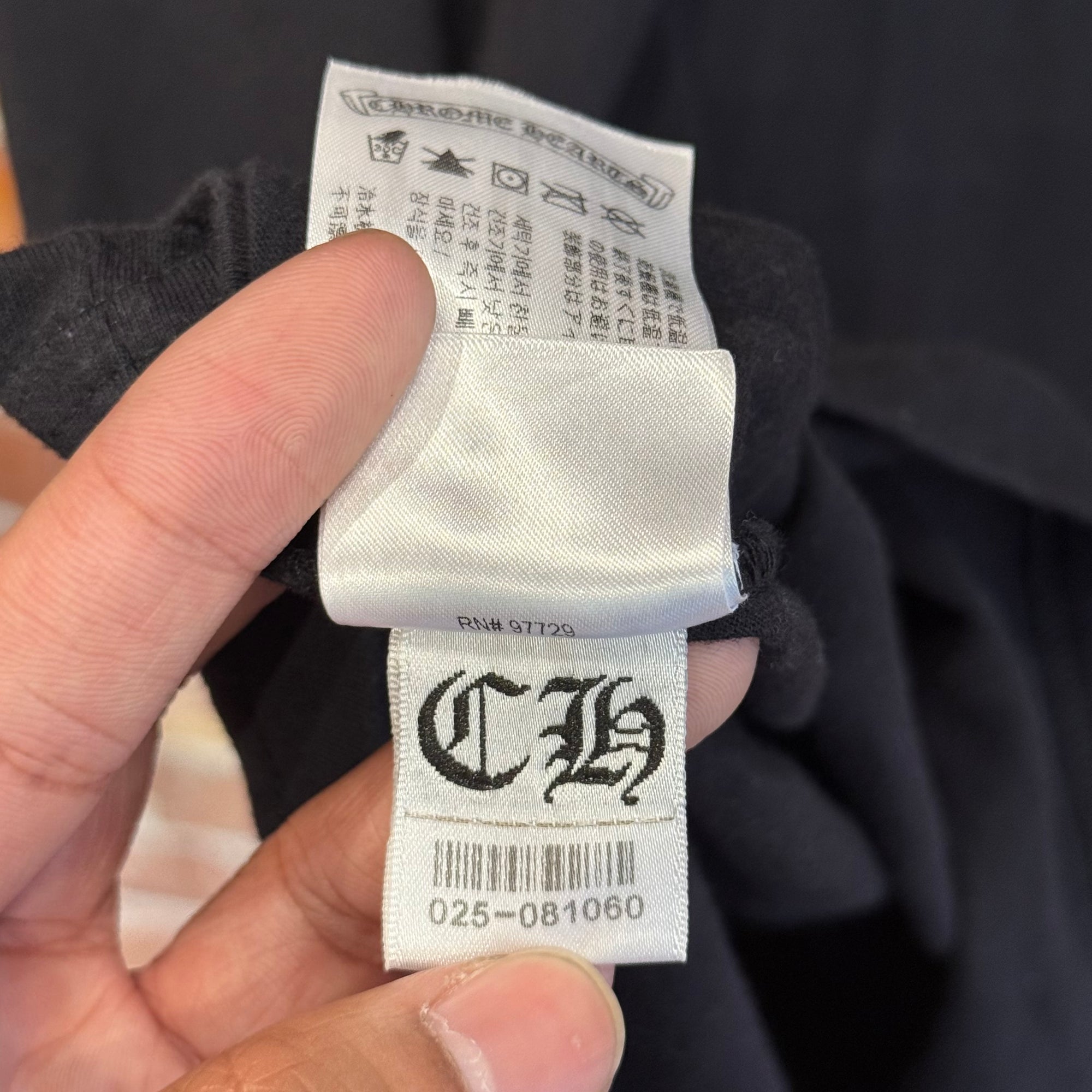 CHROME HEARTS EYECHART MOTIF TEE ‘BLACK’