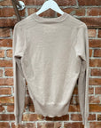 MAISON MARGIELA V-NECK WOOL SWEATER ‘SAND’
