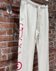 GUCCI ECRU JERSEY LOGO LOUNGE SWEATPANTS ‘CREAM’