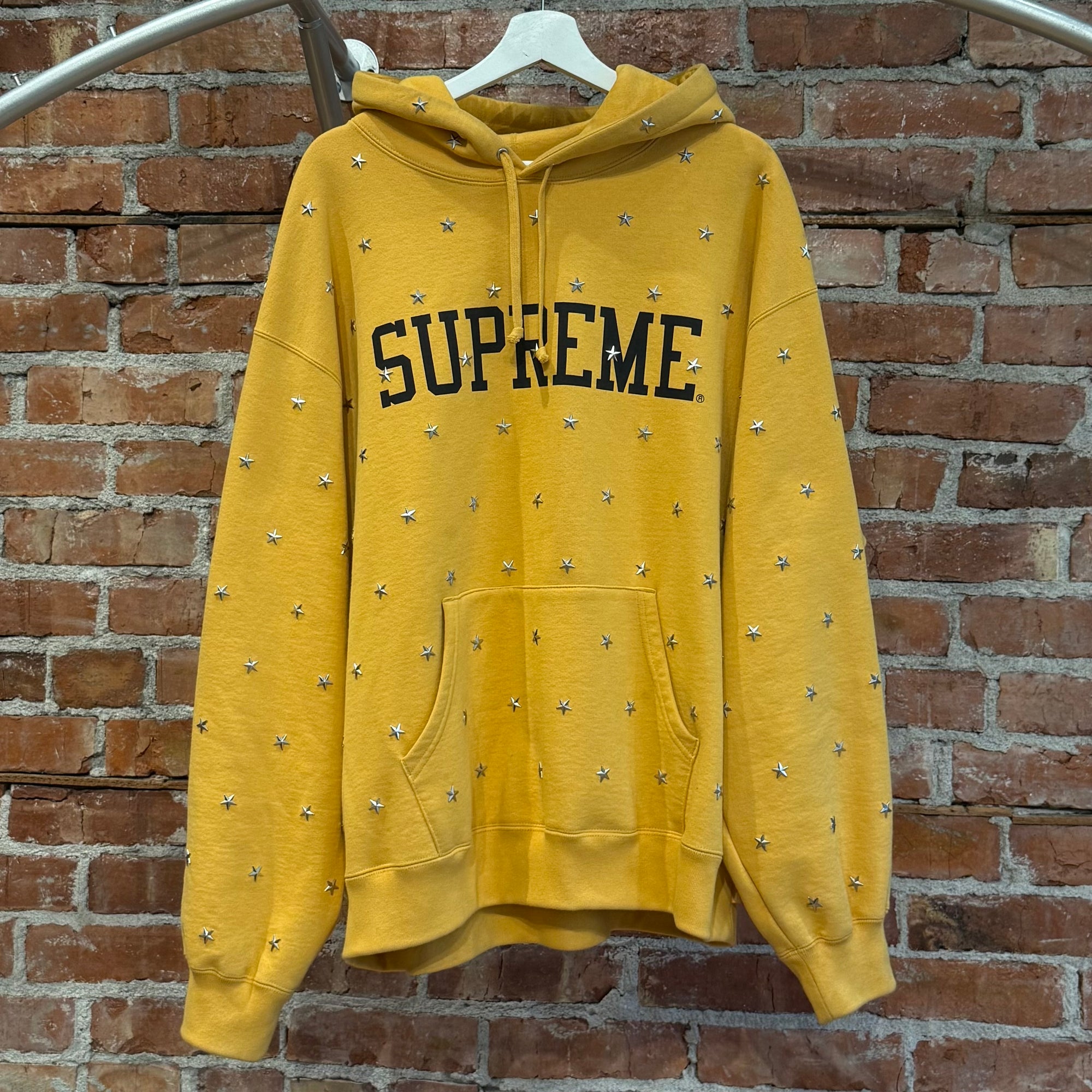 SUPREME FW25 STAR STUDDED HOODIE ‘YELLOW’