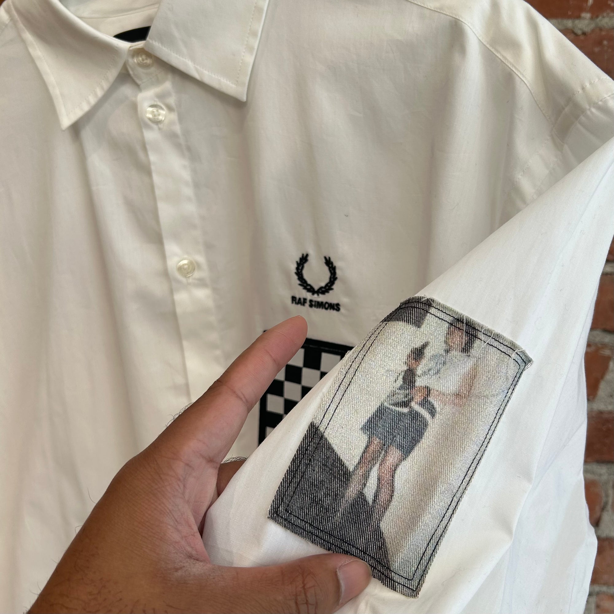 RAF SIMONS x FRED PERRY PATCHWORK SHIRT ‘WHITE’