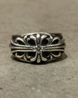 CHROME HEARTS DIAMOND CLASSIC FLORAL CROSS RING ‘SILVER’