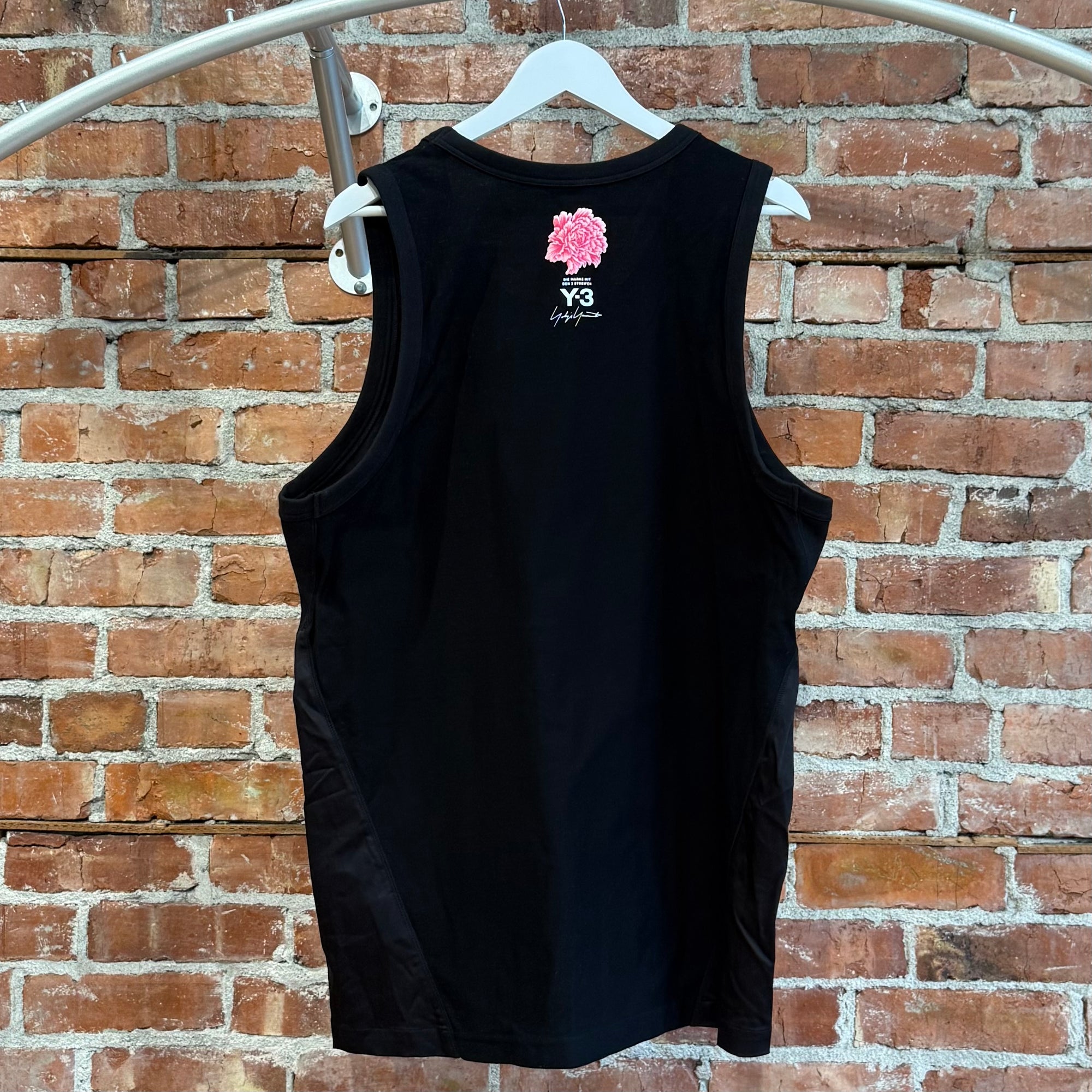 Y-3 FLORAL PANELED TANK TOP ‘BLACK’