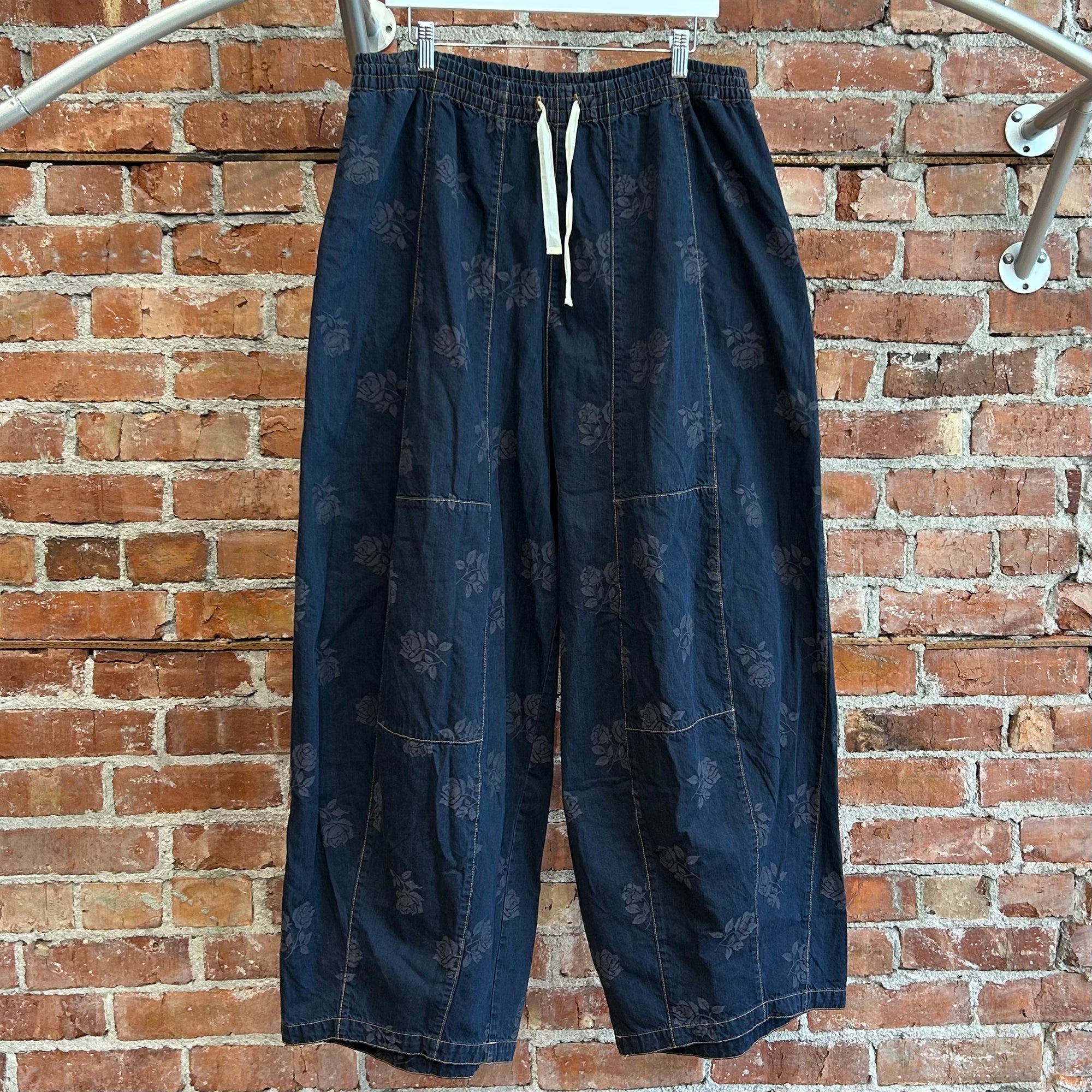 NEEDLES FLORAL PATTERN HD TROUSERS ‘INDIGO’