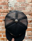 CHROME HEARTS TRIPLE PONY HAIR CROSS PATCH TRUCKER ‘BLACK’
