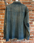 SAINT MICHAEL AW23 DISTRESSED DENIM SHIRT ‘WASHED BLUE’