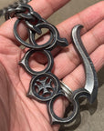 DEAL DESIGN KNUCKLE DUSTER WALLET CHAIN 'AGED SILVER'