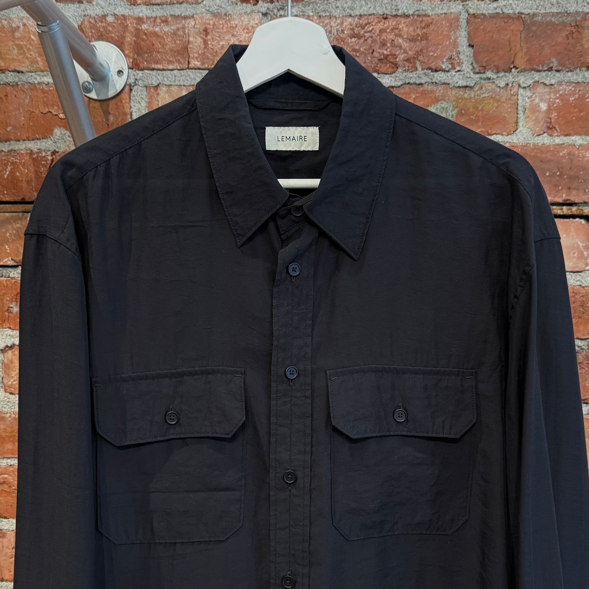 LEMAIRE LINEN RELAXED SHIRT ‘BLACK’
