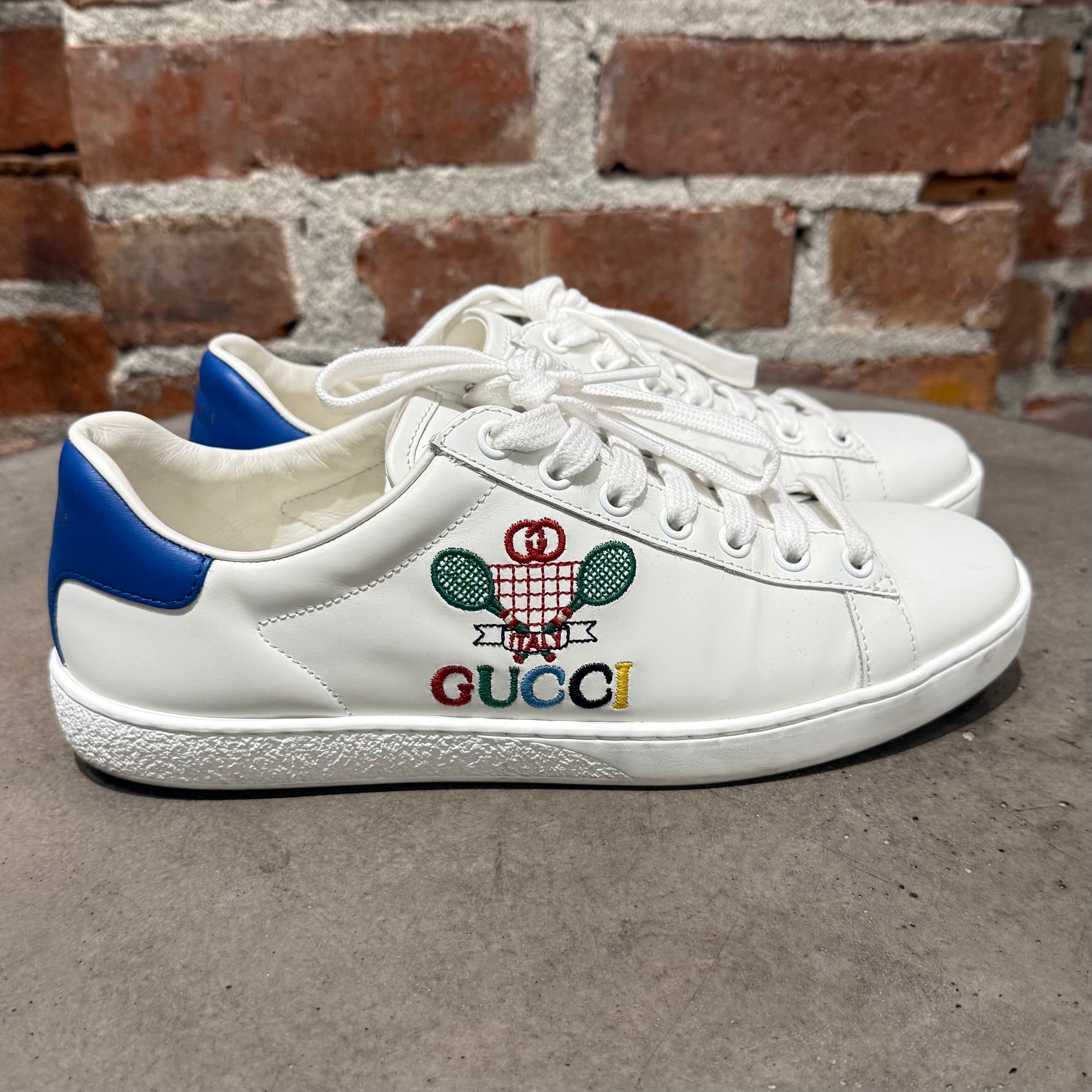 GUCCI ACE EMBROIDERED TENNIS SNEAKERS ‘WHITE’