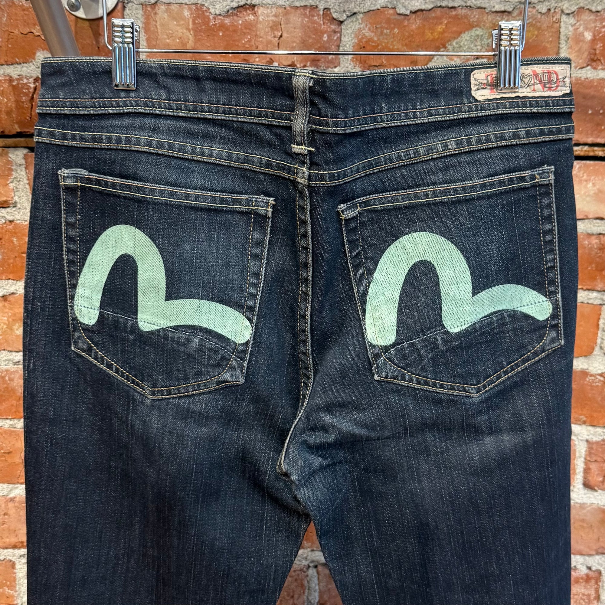 EVISU X PUMA LOW-RISE SLIM STRAIGHT DENIM ‘INDIGO/MINT’