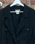 ISSEY MIYAKE DAWN WRINKLED LINEN COAT  ‘BLACK’