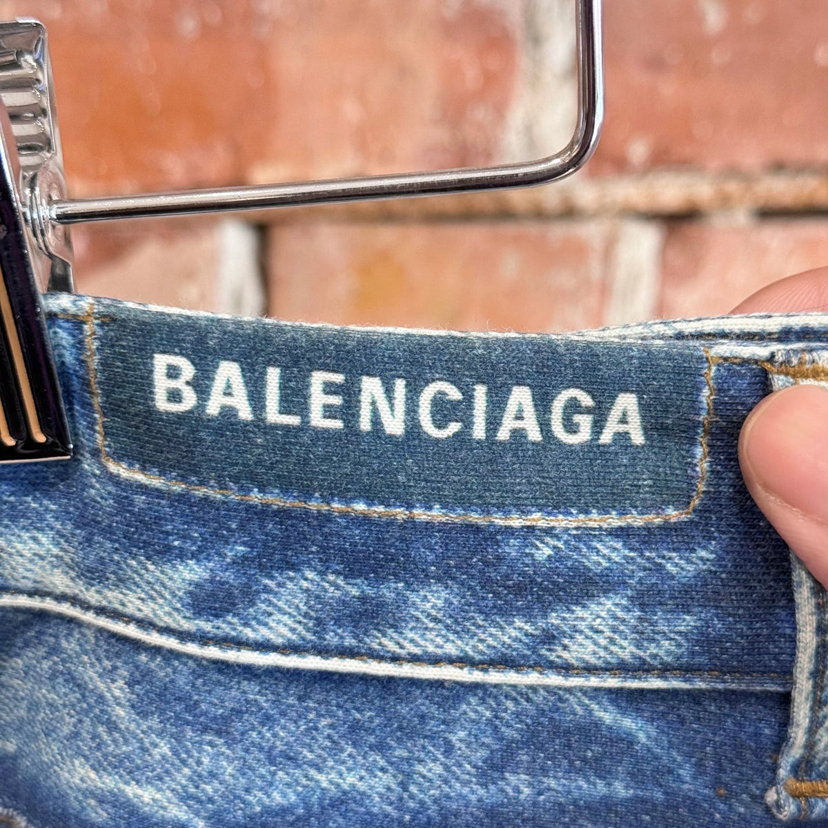 BALENCIAGA SS20 TROMPE L'OEIL DENIM PRINT SWEATPANTS ‘BLUE’