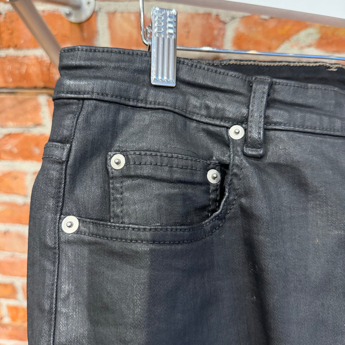 RICK OWENS SS21 PLEGETHON DRKSHDW WAXED DETROIT DENIM ‘BLACK’