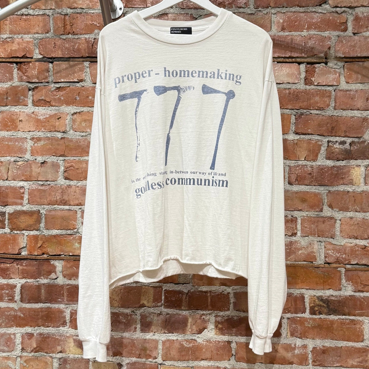 ENFANT RICHES DEPRIMES SS25 PROPER HOMEMAKING LONG SLEEVE ‘WHITE’
