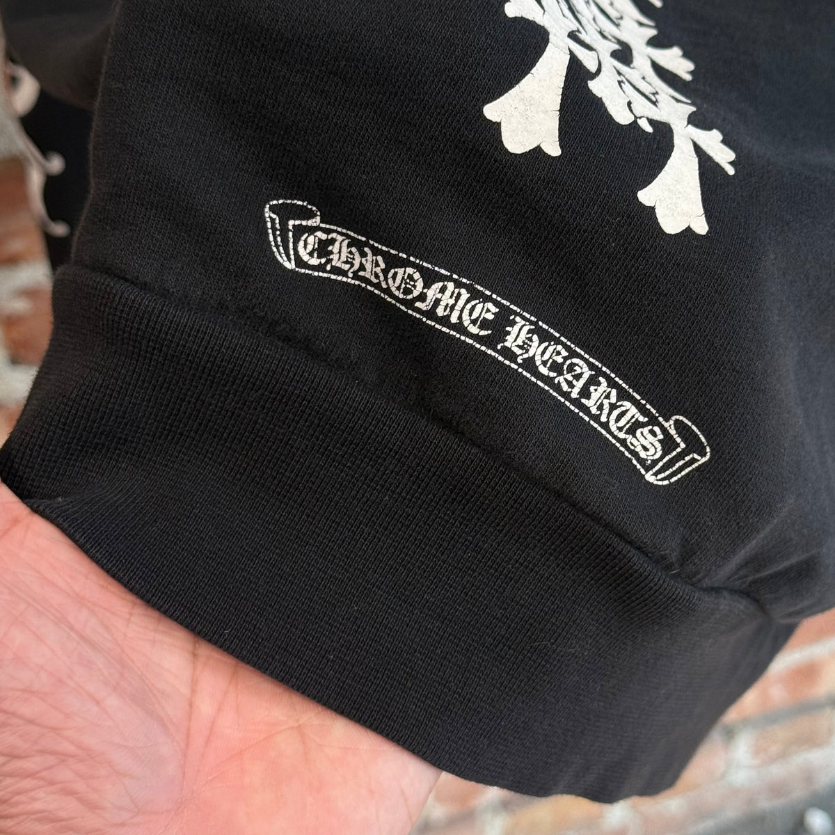 CHROME HEARTS CEMETERY CROSS SPINE PULLOVER HOODIE ‘BLACK’
