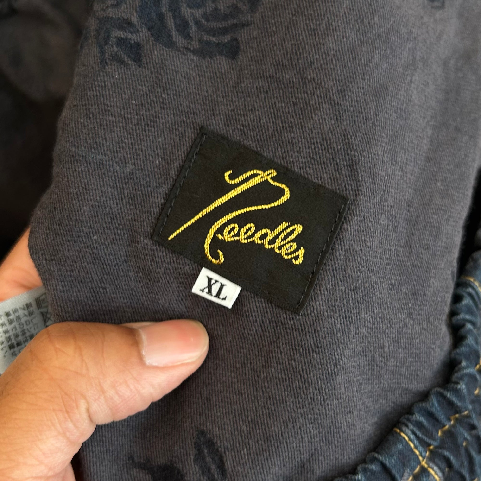 NEEDLES FLORAL PATTERN HD TROUSERS ‘INDIGO’