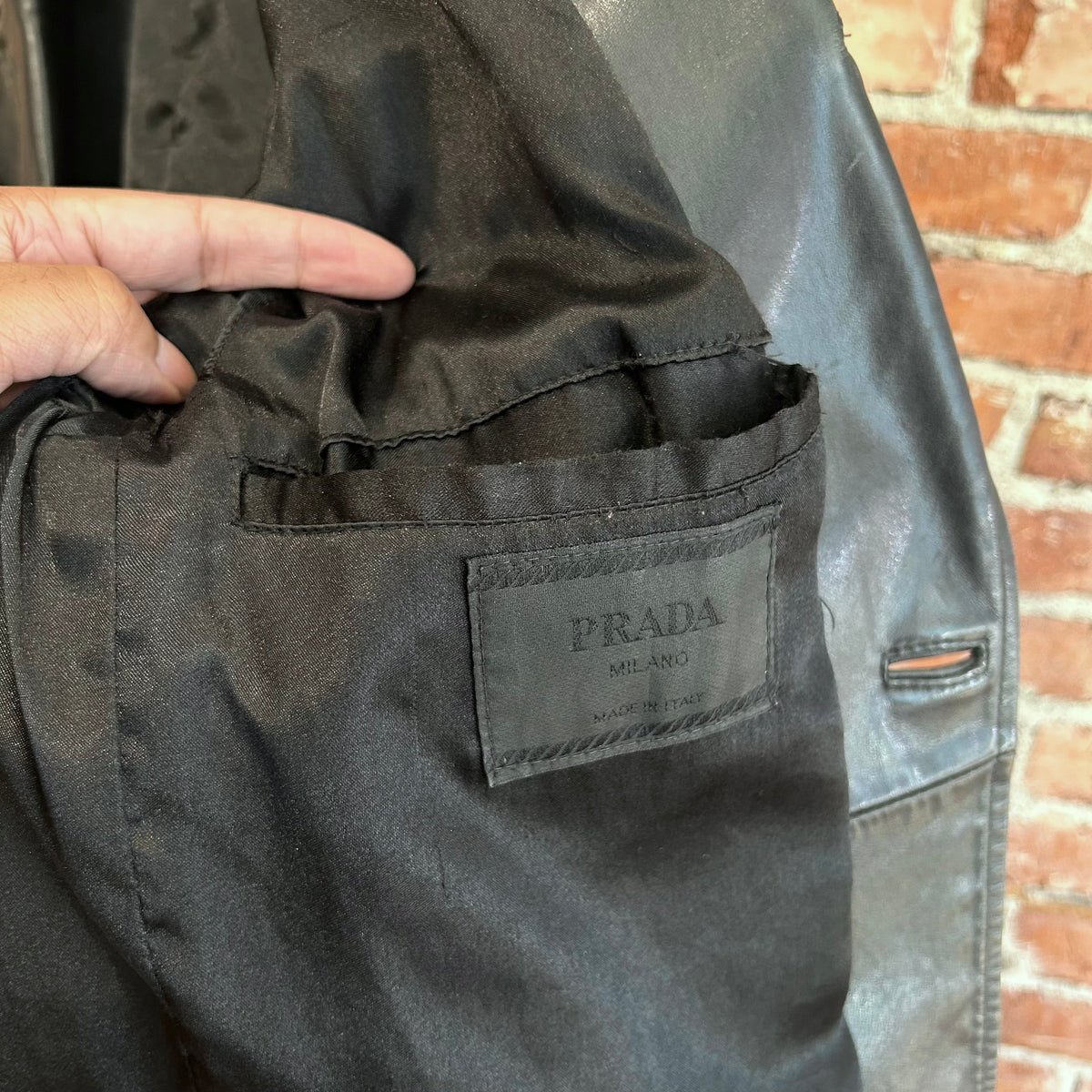 PRADA FW99/00 LEATHER CALFSKIN SHORT COAT ‘BLACK’