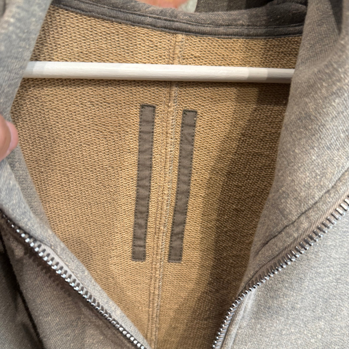 RICK OWENS FW26 DRKSDHW MOUNTAIN ZIP HOODIE ‘GREY’