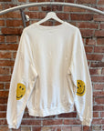 KAPITAL SMILEY PATCH CREWNECK ‘WHITE’
