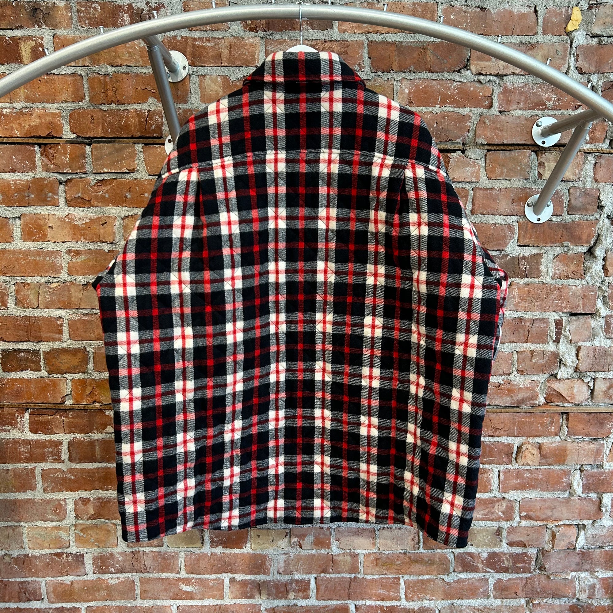 BALENCIAGA FW18 OVERSIZED QUILTED FLANNEL JACKET ‘MULTI’