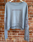 UNDERCOVER AW17 "BRAINWASHED GENERATION" H.C.S. CROPPED CREWNECK ‘BLUE’