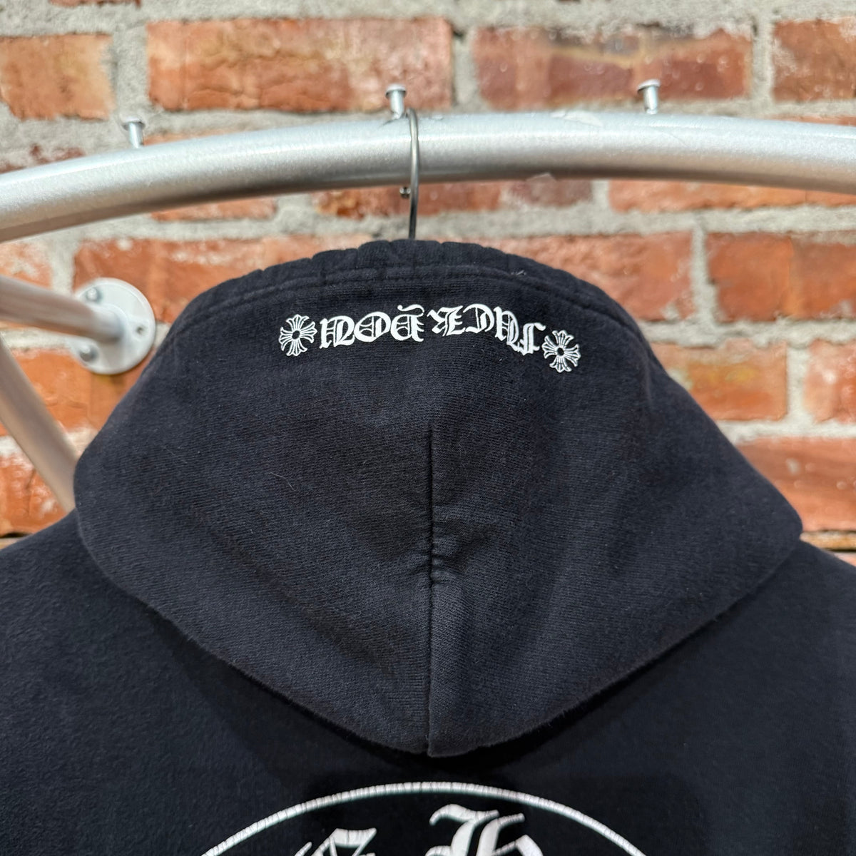 CHROME HEARTS SUNFADED HORSESHOE FLORAL PULLOVER HOODIE ‘BLACK’