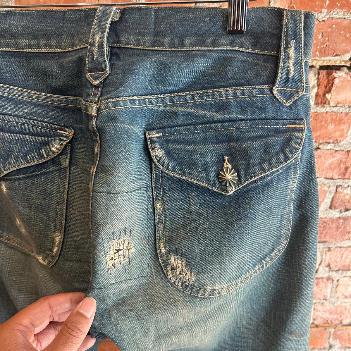 RALPH LAUREN DOUBLE RL BUSH CARGO CONCH DENIM ‘MUD WASH’